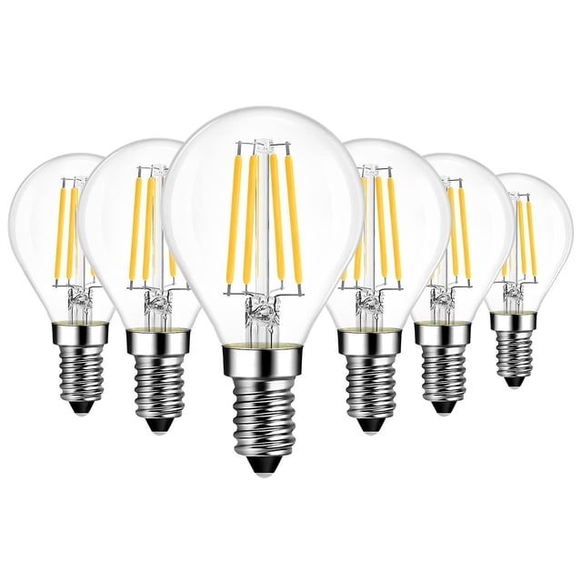 E14 LED lamp, Warm White, Filament, Ultra bright, Light rustic style, Set of 6