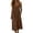 Brown, variant on Womens Spaghetti Strap V Neck Sleeveless Midi Dress Button Down Low Back Casual Loose A Line Cami Dress with Pockets Summer Sundress Blue