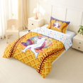 thumbnail image 2 of Erosebridal Purple Dripping Waffle Baseball Batter & Baseball Graphic Twin Comforter Sets 3-Piece, Sport Graphic Bedding Set for Boys And Girls Kids,Luxury Bedroom Decor, 2 of 6