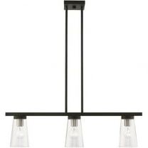 3 Light Linear Chandelier in Contemporary Style-14.25 inches Tall and 4.75 inches Wide-Black/Brushed Nickel Finish Bailey Street Home 218-Bel-4829170