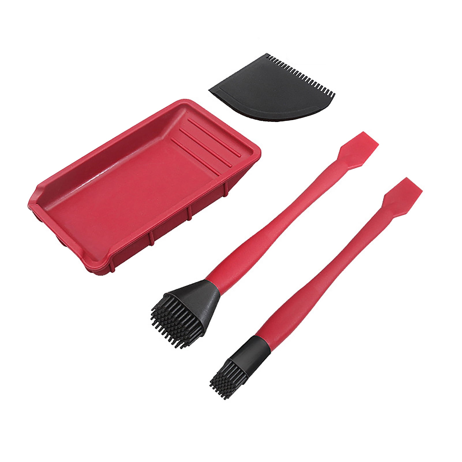 Complete Silicone Glue Kit, Silicone Polypropylene Wood Glue Up 4 Piece  Kit, Wood Glue Up Brushes Tray Comb School Gluing Spreader Applicator Set