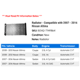 thumbnail image 2 of Radiator - Compatible with 2007 - 2016 Nissan Altima 2008 2009 2010 2011 2012 2013 2014 2015, 2 of 2