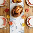 thumbnail image 5 of Coastal Thanksgiving Table Runner - 60 Inch Long Fall Blue Pumpkins Sea Turtle Coral Cotton and Linen Blended Dress Scarves Farmhouse Table Runner for Kitchen Dining, Coffee Table, 13" x 60", 5 of 8
