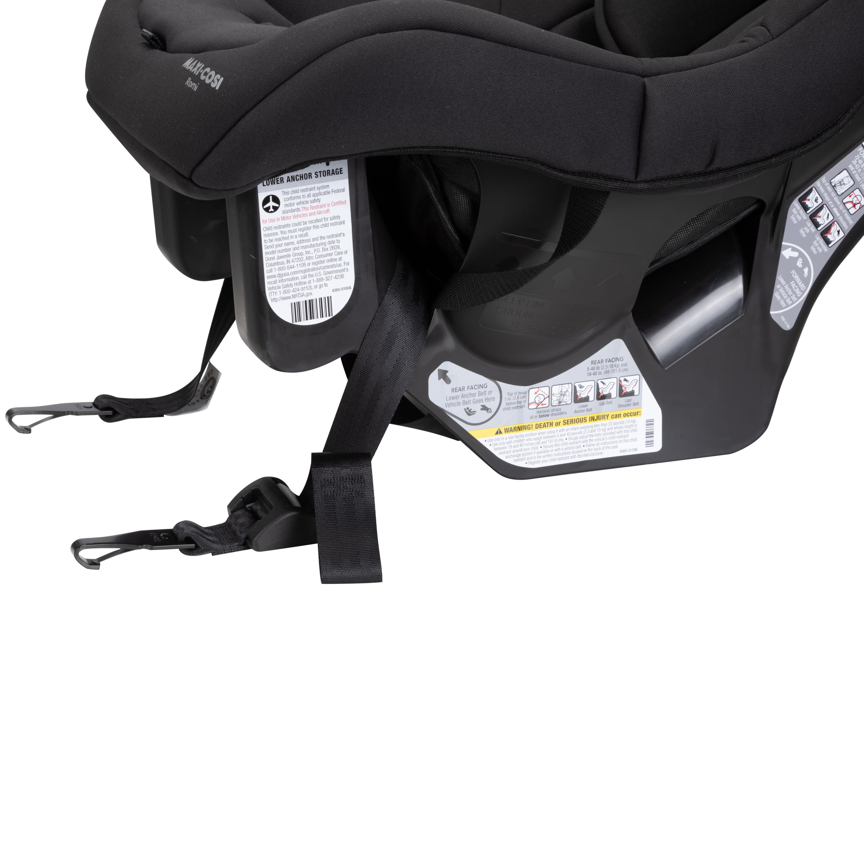 Maxi-Cosi Romi Convertible Car Seat Incredibly Lightweight Sonar Black Fits Children 5-40 lb 