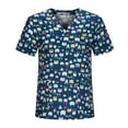 thumbnail image 1 of Enfermería Scrubs Tops Animal Impreso Ropa Uniformes para Mujeres Hombres Adultos SPA Azul XXL Yuyangstore Blusas médicas de enfermería, 1 of 8
