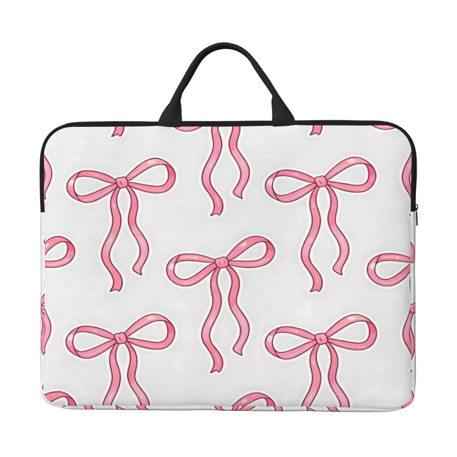 Laptop Sleeve Bag For Women Men 14inch Waterproof Durable Protective Computer Carrying Cover Handle Laptop Case Bag Pink Bow