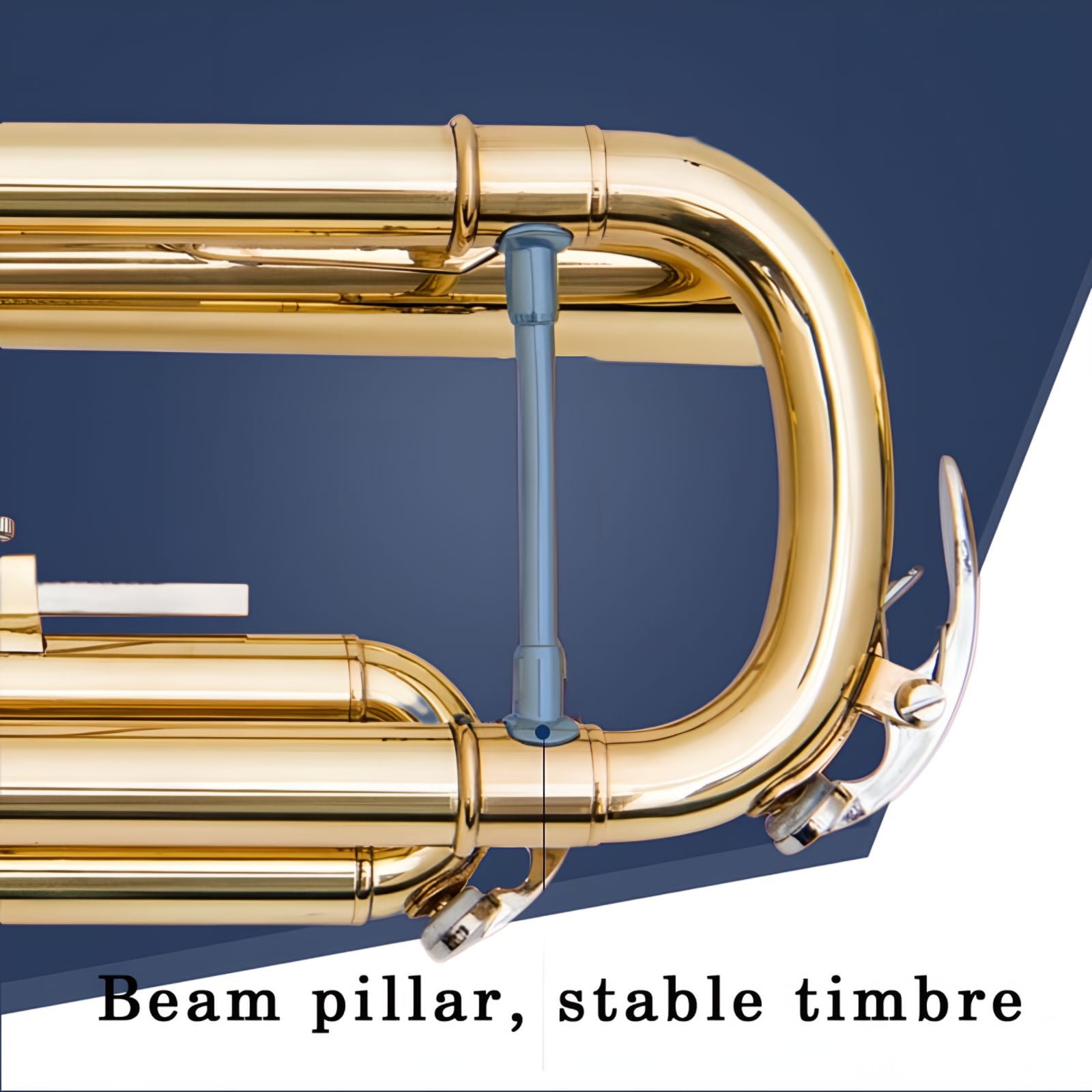 HOGSN trumpet musical instrument golden flat b three-tone trumpet professional band plays western musical instruments with box maintenance suit