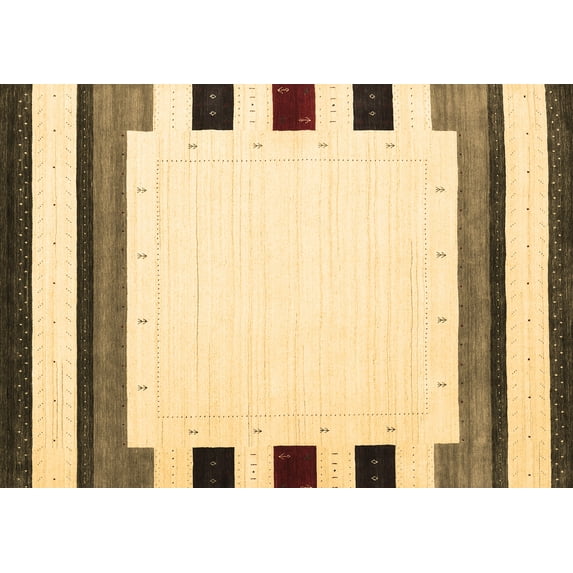 Ahgly Company Indoor Rectangle Solid Brown Modern Area Rugs, 4' x 6'