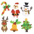 thumbnail image 3 of Cuadros Decorativos Kit de pintura de mosaico de 6 uds, pegatinas de diamantes redondos DIY de Papá Noel, decoración de Navidad Ndcxsfigh Nuevos Originales, 3 of 9