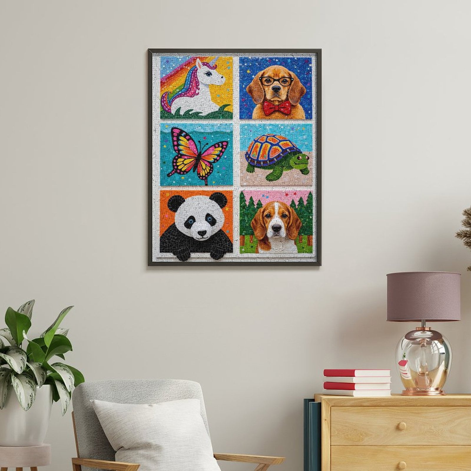 Paint By Numbers Kit for Adults Beginner - DIY Mosaic Art Animals Whimsical Scenes Canvas Painting Kits for Adults, Frameless Paint By Number for Adults for Home Wall Decor 16x20 Inch