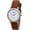 Coffee-34mm, variant on Women's 34mm Analog Watch: Classic Design, Stitched Leather Strap