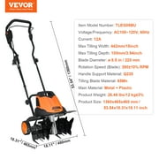 VEVOR 12 Amp Electric Tiller, 18 Tilling Width 3.94 Tilling Depth Corded Electric Tiller/Cultivator, Steel Mn Tines, Rototiller for Garden Lawn Soil Digging