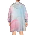 thumbnail image 2 of Pastel Floral Watercolor Pattern Wearable Oversized Blanket,Wearable Blanket Hoodie for Adults,Cozy Hooded Blankets with Super Pockets,Super Warm Fuzzy Pullover for Women & Men, 2 of 6