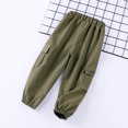 thumbnail image 4 of Boys Cargo Joggers Pants Elastic Waist Jogging Youth Hiking Trousers Kids School Uniform Sweatpants 8-9T, 4 of 7