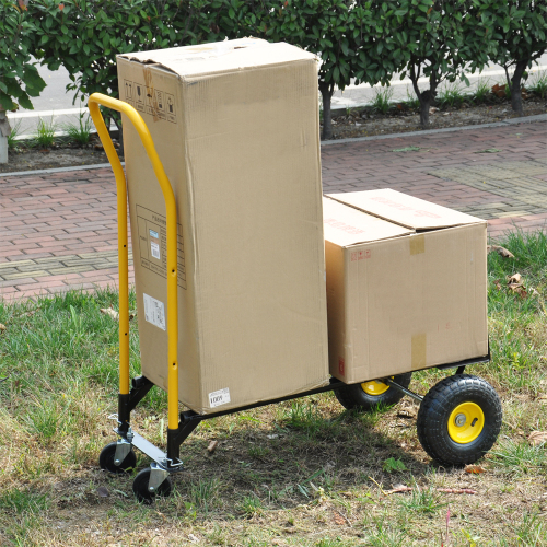 Hi-GARDEN,1-YEAR-WARRANTY,2 in 1, 330 LBS, Heavy Duty,Hand Truck, 2 Wheel Dolly Cart and 4 Wheel Push Cart with Swivel Wheels Platform Cart for Moving/Warehouse/Garden/Grocery