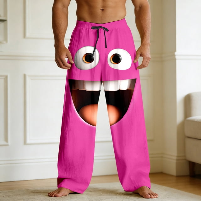 Pantalon Décontracté avec Imprimé pour Usage Quotidien Coupe Décontractée Pantalon Confortable Adapté pour Maison Loisirs Rue et Fête
