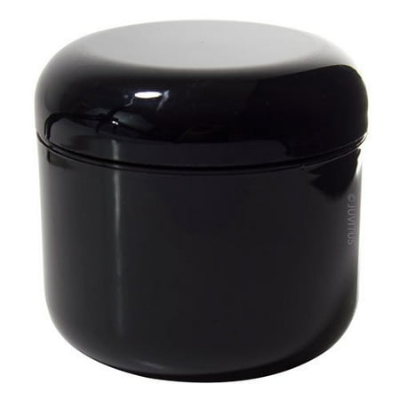 - Black Double Wall Plastic Jar with Dome Lid 4 oz (Pack of 12) + Spatulas and Label