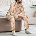 thumbnail image 7 of Naloa Watercolor Gnomes Men’s Pajamas Set - Long Sleeve Button Down Sleep Shirt and Pajama Bottoms Sleepwear Set-Large, 7 of 7