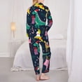 thumbnail image 5 of Kll Cute Funny Animals Print Women'S Long Sleeve Pajamas With Pants Sleepwear Loungewear 2 Set-Small, 5 of 9