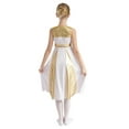 thumbnail image 4 of TiaoBug Girls Praise Lyrical Dance Dress Metallic Bicolor Sleeveless Liturgical Worship Swing Robe White 8, 4 of 7