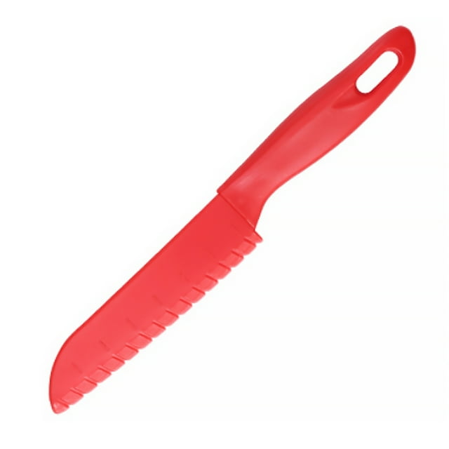 Matsuzay Juegos de cocina para niños, hermoso cortador de plástico Real, juego de Chef, pastel, lechuga, bordes dentados, accesorios Mostrada rojo