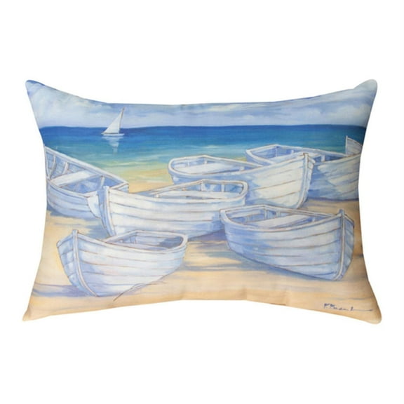 Manual Woodworkers SHBBWB Blanco Beach Boat Rectangle Dye Throw Pillow, 18 x 13 inch, Multicolor