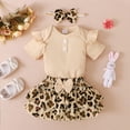 thumbnail image 3 of 3PCS Newborn Toddler Baby Girls Button Romper Tops + Floral Tutu Short Pants Outfits 0-18M, 3 of 12