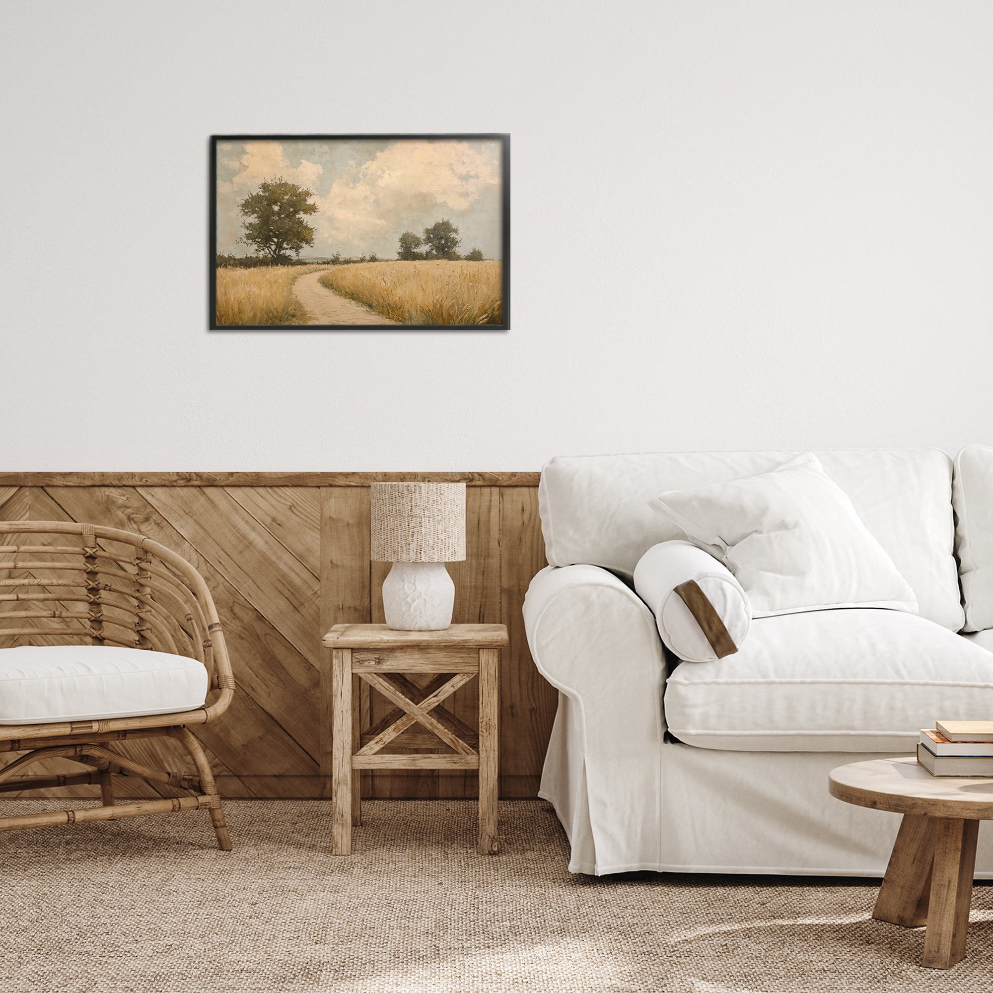 Stupell Industries Soft Field of Wheat Black Framed Giclee Art, design by Petal Prints Design