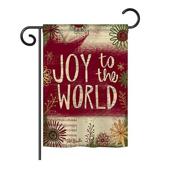 Breeze Decor BD-WT-G-114183-IP-BO-DS02-US 13 x 18.5 in. Seasonal Winter Wonderland Impressions Decorative Vertical Garden Flag - Joy to the World Winter