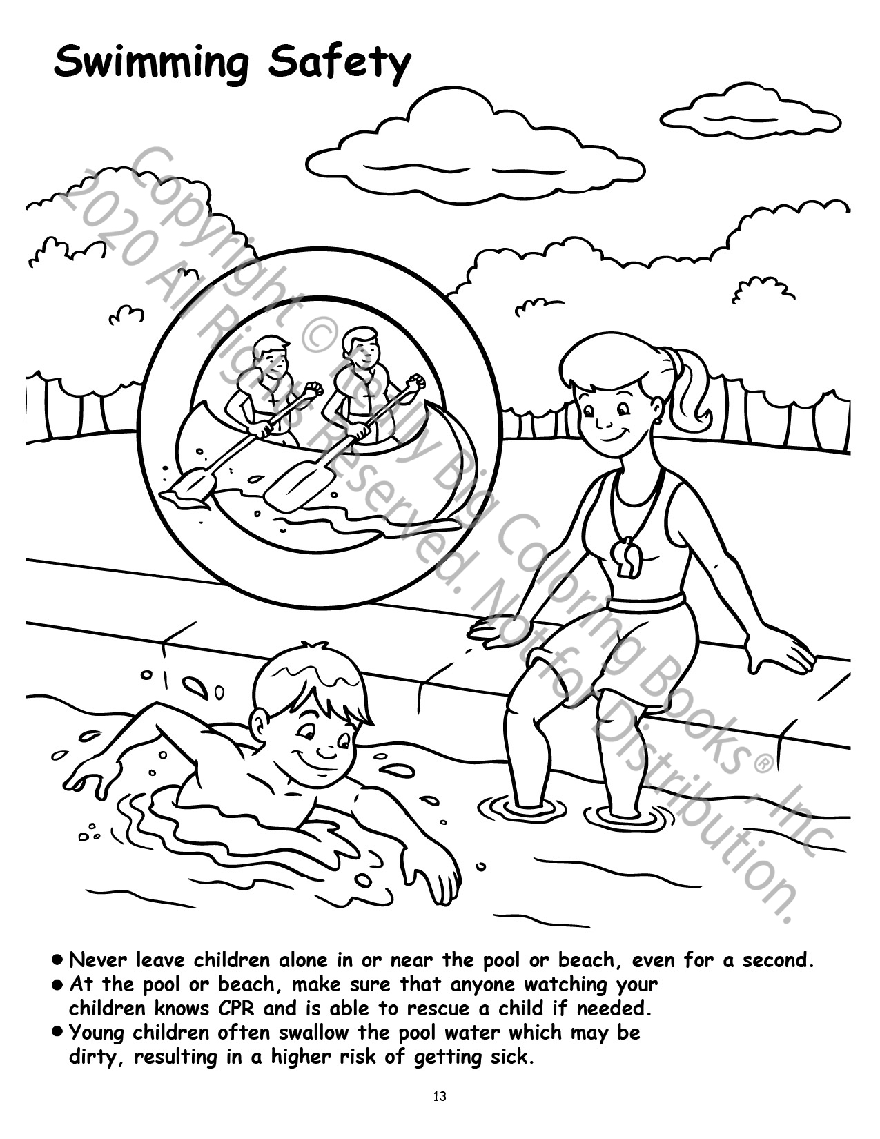 Swimming Pool Safety Coloring Pages 2025 