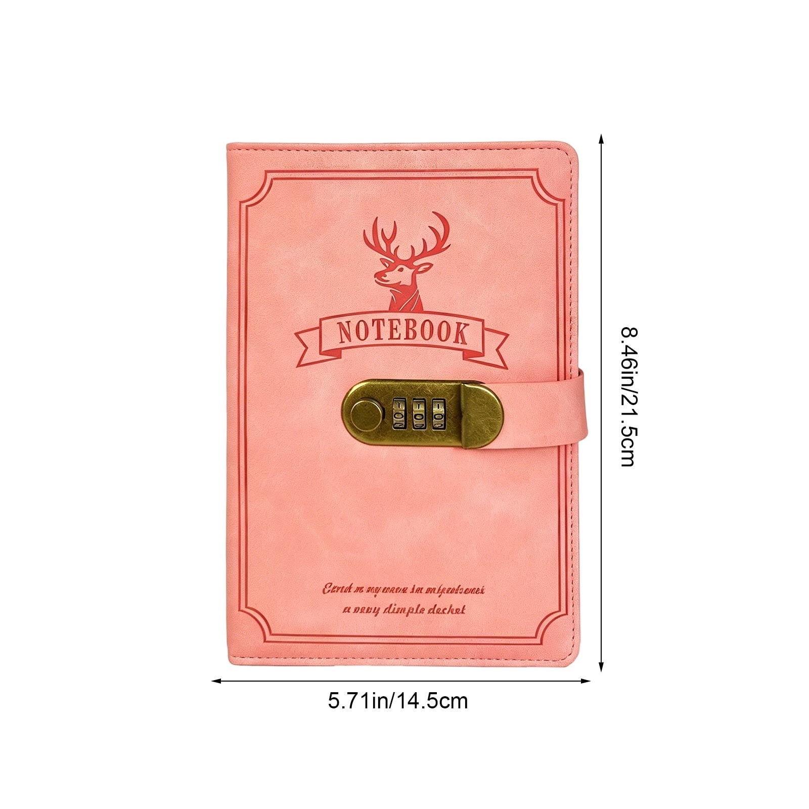 A5 Deer-Head Notebook with Lock and Combination Notepad Business-Style Thickened Diary Planner