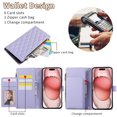 thumbnail image 6 of Zipper Wallet Case Compatible with Samsung Galaxy S21 Plus Case Wallet for Women, Card Holder & Crossbody Wrist Strap Stand PU Leather Case for Samsung Galaxy S21 Plus Phone Case - Lightpurple, 6 of 8