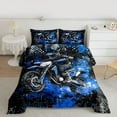 thumbnail image 2 of Homewish Dirt Bike 2pcs Bedding Comforter Set For Children Kids Teens,Abstract Blue Stars Galaxy Twin Comforter Sets,Extreme Sport Breathable Bedding Set,Breathable Home Decor,Reversible, 2 of 8