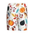 thumbnail image 4 of Rocae Autumn Pumpkins Fall Leaves for Men's Soft Sleep Pajama Shorts, Waistband and Pockets, 4 of 9