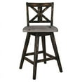 thumbnail image 4 of Lexicon Amsonia Wood Dining Swivel Counter Stools in Distressed Gray (Set of 2), 4 of 5