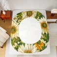 thumbnail image 5 of Manfei Daisy Sunflower Twin Sheet Sets 3pcs for Girls, Floral Flower Twin Fitted Sheet, Green Leaves Flat Sheet, Luxury Bedroom Decor, 5 of 7