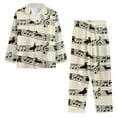 thumbnail image 2 of DISNIMO Dachshund Music Note Print Women 2 Piece Pajama Set Long Sleeve Sleepwear with Long Pants Button Down Pj Lounge Sets Casual Comfy Loungewear Nightwear with Pockets, XL, 2 of 7