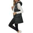 thumbnail image 3 of CUZIBR Women'S Coats, Jackets & Vests Hooded Quilted Vest Thick Warm Fuzzy Wool Lined Solid Color Sleeveless Jacket With Pockets Stylish Casual Outerwear Coat Casual Loose Sweatshirt,Black,S, 3 of 7