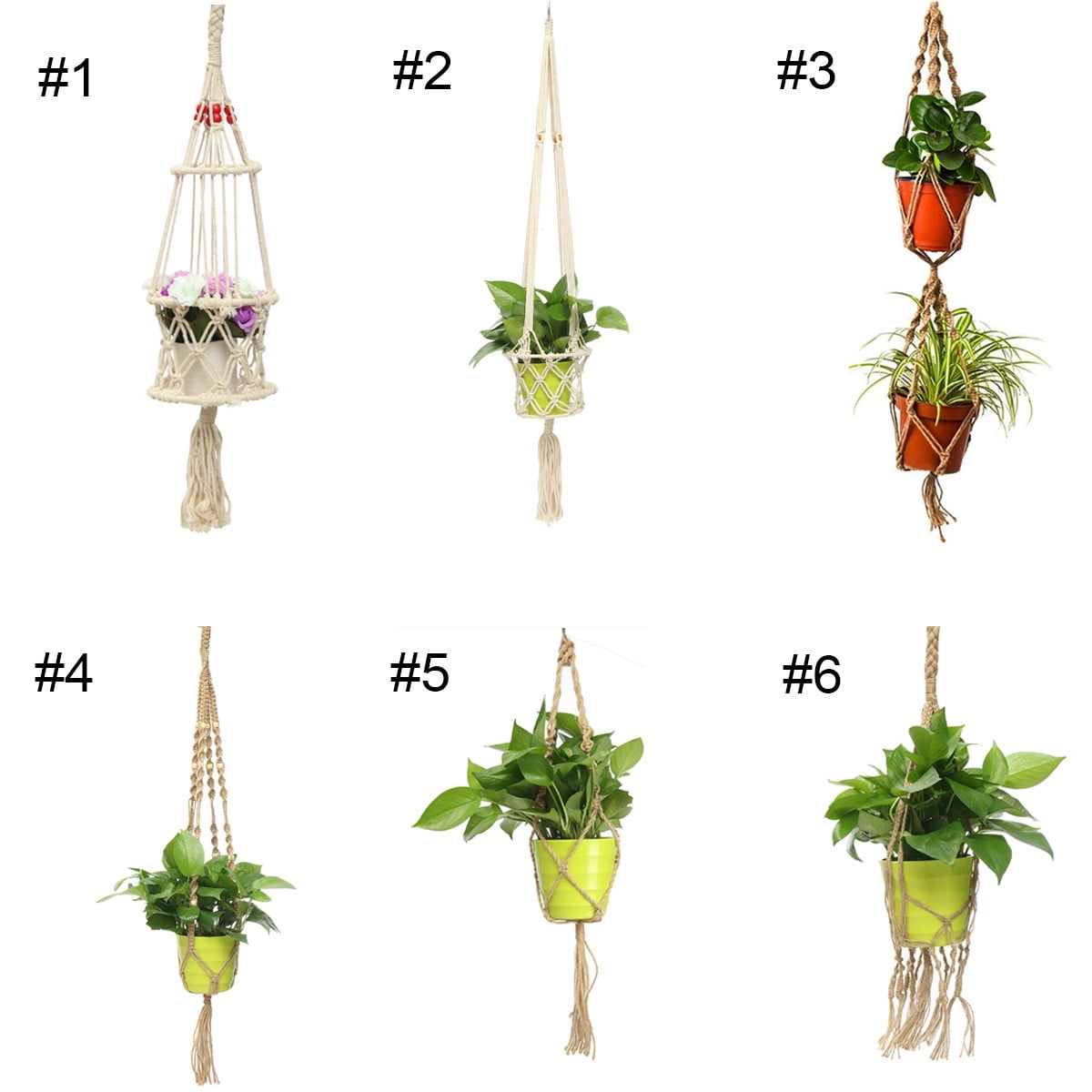 26��43�� HandWeaved Macrame Plant Hanger Indoor Outdoor