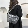 thumbnail image 4 of Women Nylon Shoulder Bag Design Space Padded Messenger Bag Solid Color Handbag, 4 of 6