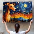 thumbnail image 4 of Italian Greyhound Canvas Wall Art with Starry Night Van Gogh Painting Pictures Modern Abstract Landscape Artwork for Living Room Bedroom Dinning Décor, 4 of 4