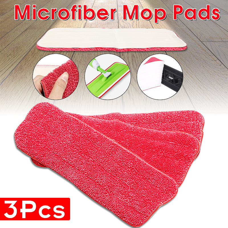 3Pcs Replacement Microfiber Mop Head Pads Refill Fit Flat Spray Mops Washable 