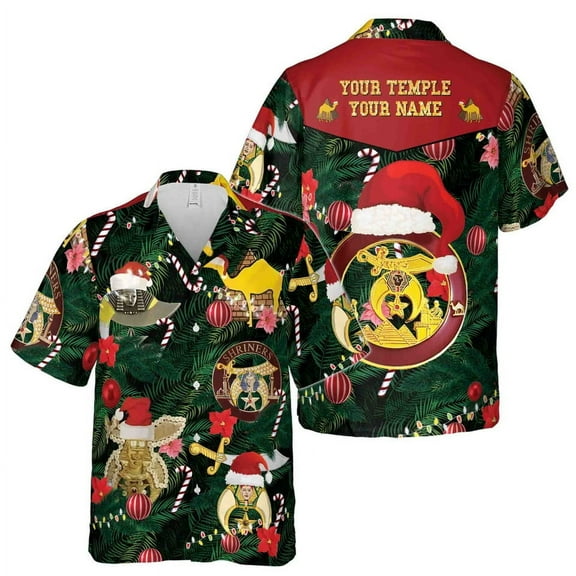 Shriners Nobles Merry Christmas Hawaiian Shirt S-5XL