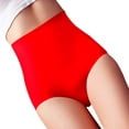 thumbnail image 4 of Red Panties for Womens Underpants Solid Color Breathable Microfiber Briefs High Waist Ice Silk Seamless Panties for Women, 4 of 6