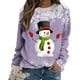 thumbnail image 4 of Puntoco Mujer Otoño e Invierno Casual Navidad Muñeco de nieve Impreso Cuello redondo Manga larga Jersey Blusa Sudadera tops Puntoco Puntoco-409, 4 of 6