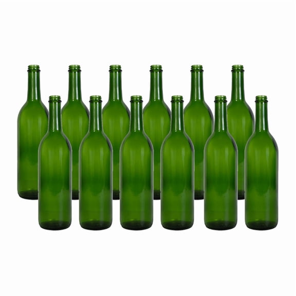 LD Carlson Screw Top Green Wine Bottles 750 mL - 12/Case