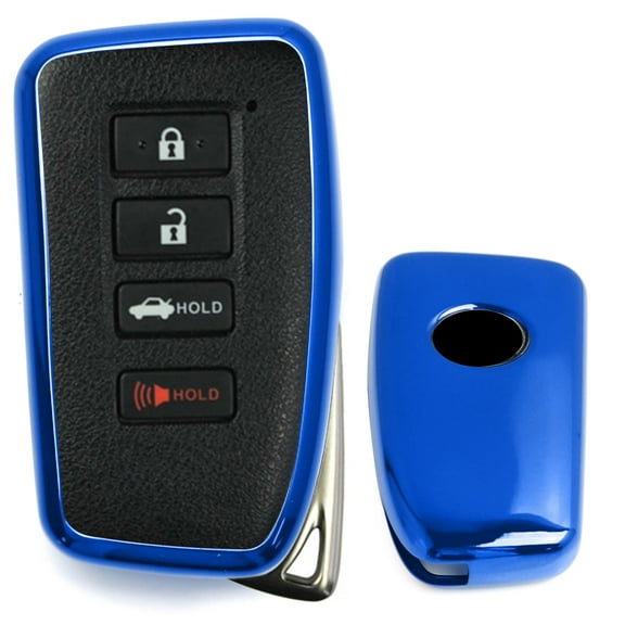 Chrome Finish Blue TPU Key Fob Protective Cover Case For Lexus is ES GS RC NX RX LX 200 250 350 Remote Key