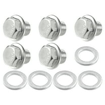 Unique Bargains 5 Set Universal Car Oil Drain Plug with Gasket Durable M14x1.5 Metal Silver Tone