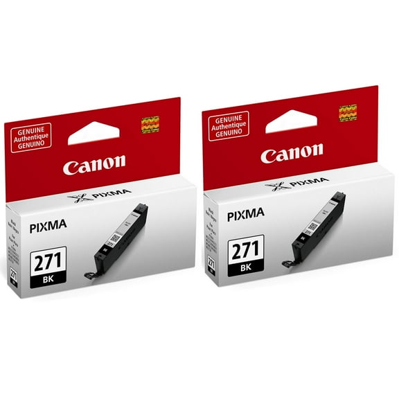 Canon CLI-271 6.5ml Black Ink Tank for Select PIXMA MG, TS Series Printers, 2-Pack