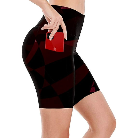 High Waist Yoga Running Compression Biker Shorts for Workouts Exercise with 3 Pockets